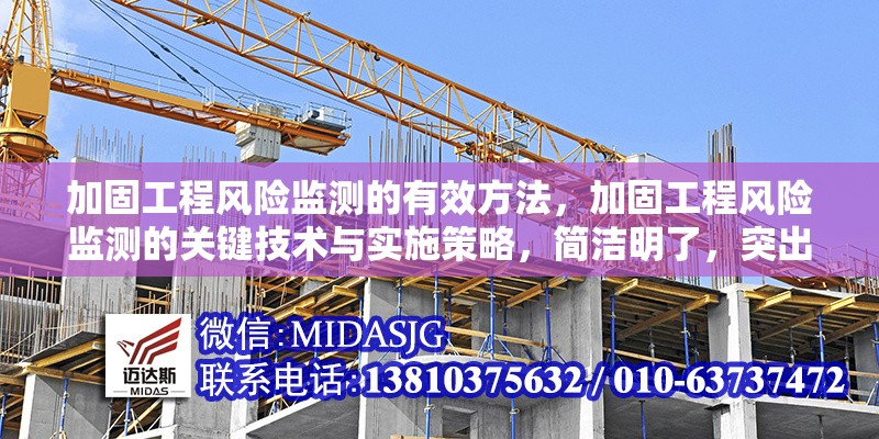 加固工程風(fēng)險(xiǎn)監(jiān)測的有效方法，加固工程風(fēng)險(xiǎn)監(jiān)測的關(guān)鍵技術(shù)與實(shí)施策略，簡潔明了，突出了加固工程風(fēng)險(xiǎn)監(jiān)測的核心內(nèi)容，同時涵蓋了方法和策略，具有吸引力和專業(yè)性。加固工程風(fēng)險(xiǎn)監(jiān)測的關(guān)鍵技術(shù)與實(shí)施策略