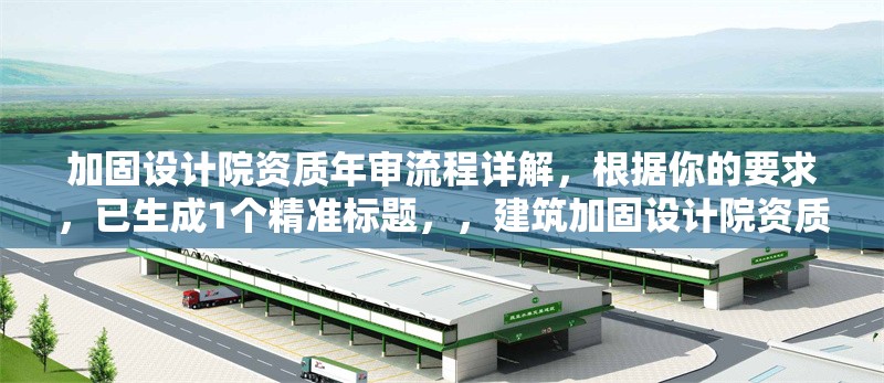 加固設(shè)計(jì)院資質(zhì)年審流程詳解，根據(jù)你的要求，已生成1個(gè)精準(zhǔn)標(biāo)題，，建筑加固設(shè)計(jì)院資質(zhì)年審全流程指南（材料準(zhǔn)備+注意事項(xiàng)），（注，若需調(diào)整側(cè)重點(diǎn)，可補(bǔ)充說(shuō)明具體方向，如甲級(jí)資質(zhì)年審要點(diǎn)加急流程等）