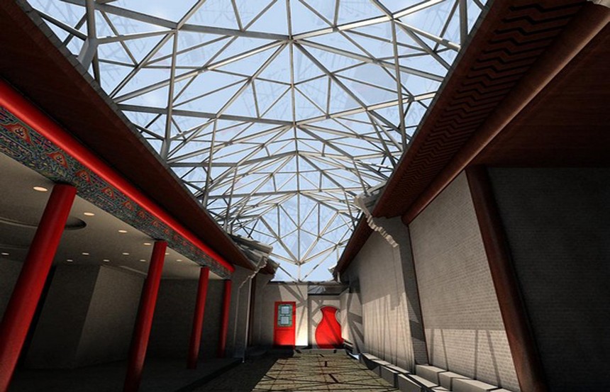 四合院網(wǎng)架封閉 鋼網(wǎng)架設(shè)計(jì)案例 四合院網(wǎng)架封閉 鋼網(wǎng)架設(shè)計(jì)案例